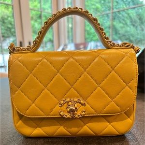 Chanel yellow purse